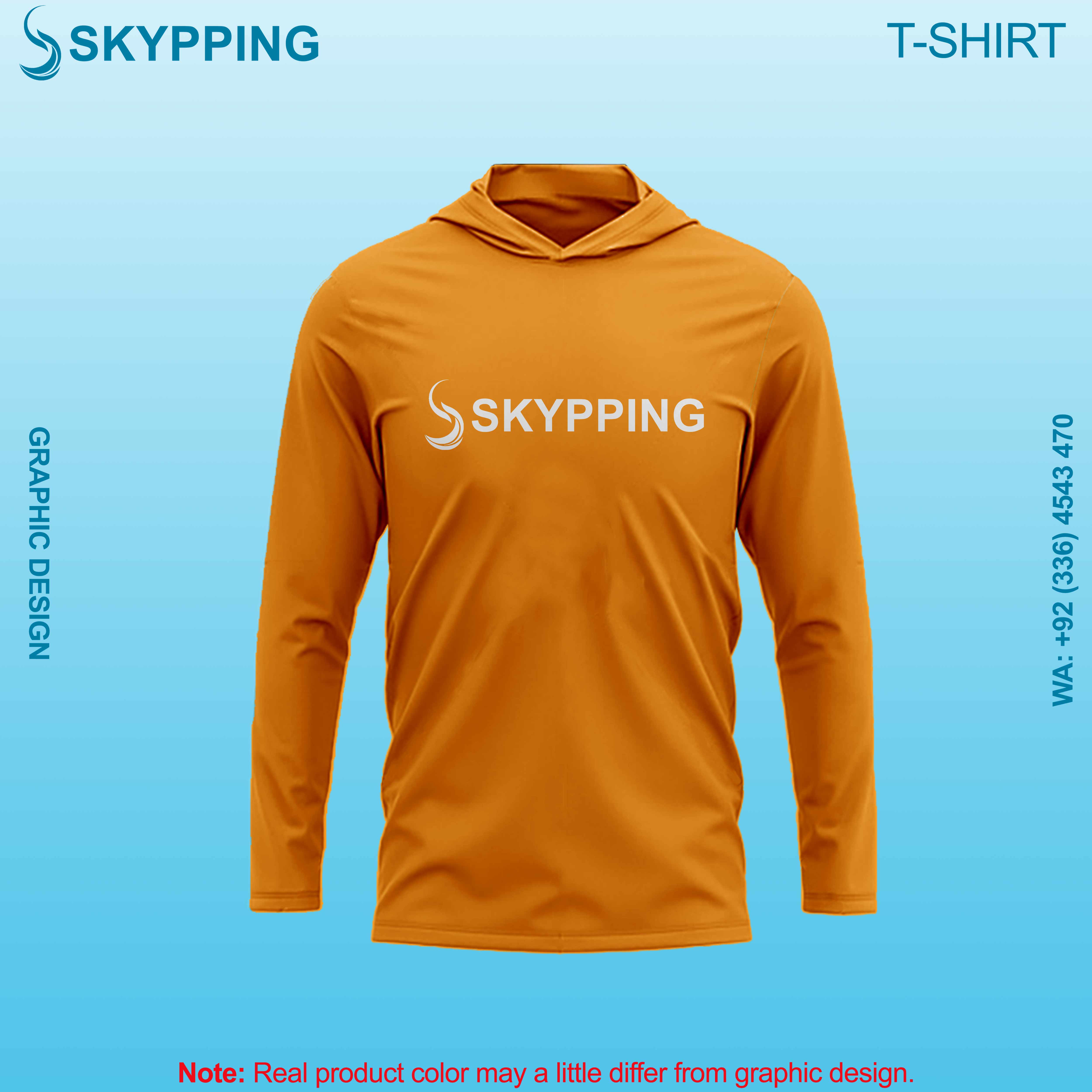 Hooded Long sleeve set-in style round neck t-shirts for men